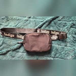 Indigo Black Compact Sling Bag with Branded Strap